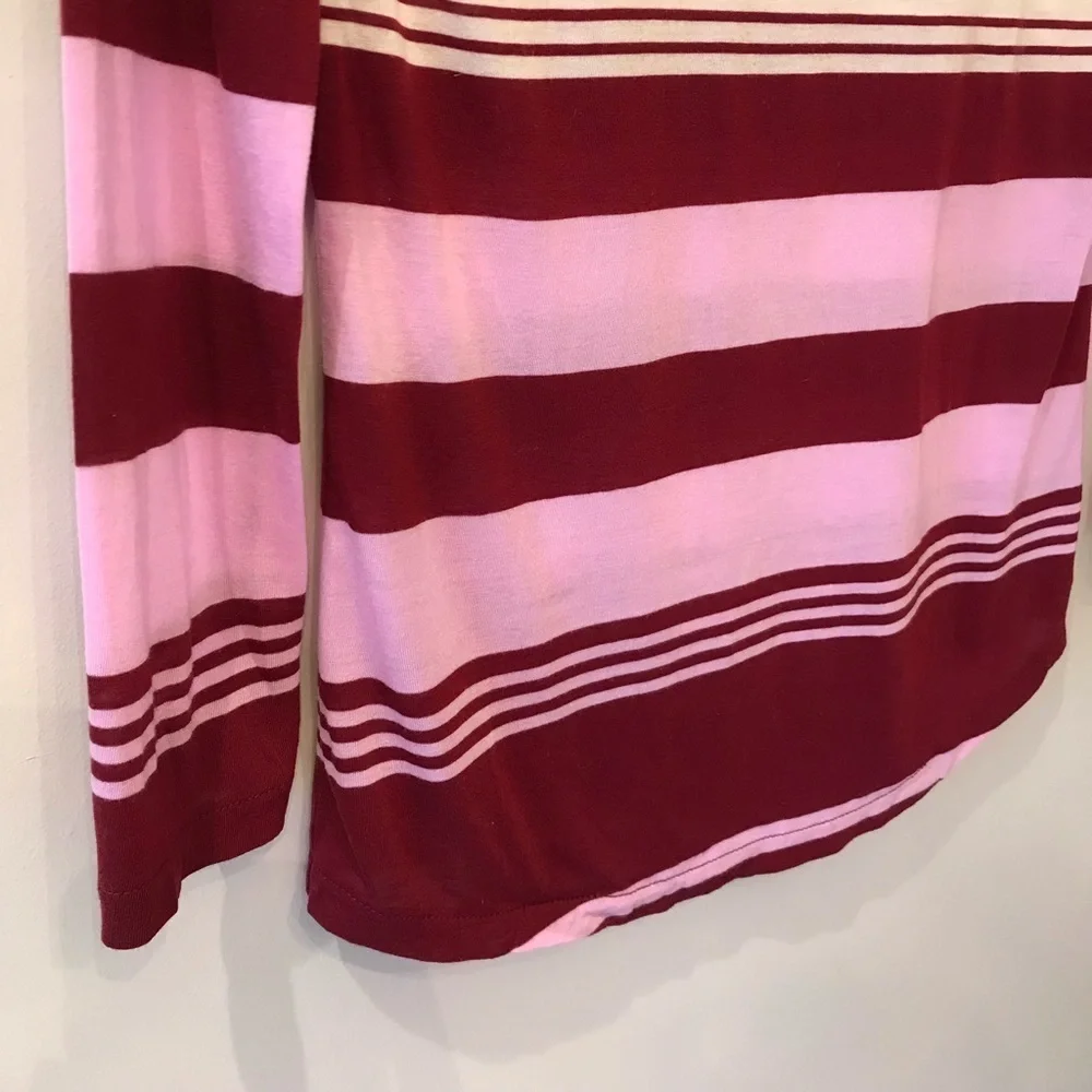 J Crew Basic Striped Shirt Tee XXS Purple​​​​​​​